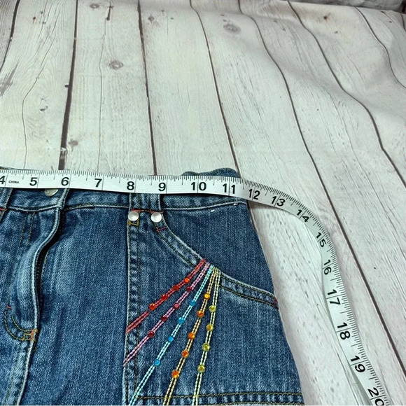 gymboree denim jean skirt with rainbow embroidery and sequins sz 9 2007 Y2K - Picture 5 of 6